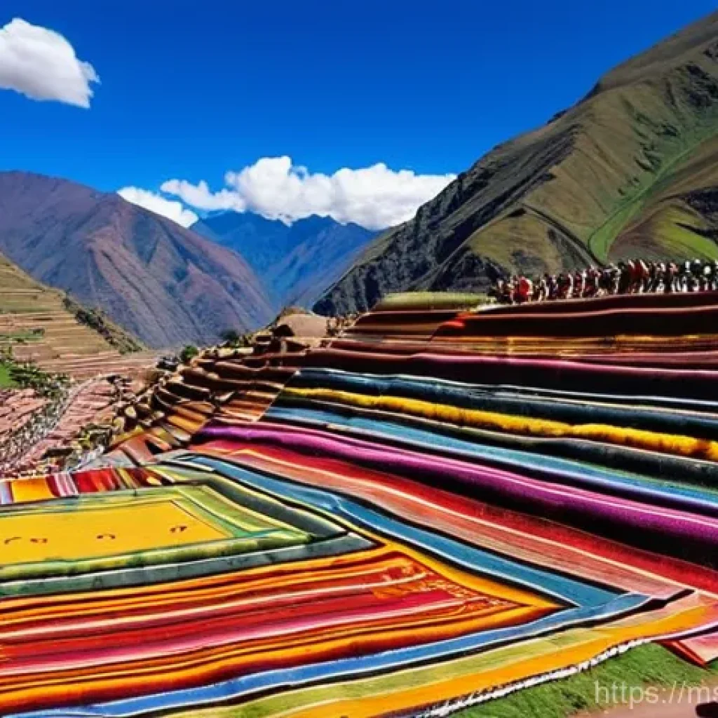 페루 히피 문화 - **Vibrant Pisac Market in the Sacred Valley**
"A bustling, open-air market scene in Pisac, Peru,...