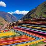 페루 히피 문화 - **Vibrant Pisac Market in the Sacred Valley**
"A bustling, open-air market scene in Pisac, Peru,...
