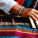 페루에서 유행하는 패션 스타일 - **Andean Artisan Weaving an Alpaca Poncho**
A close-up, respectful portrait of an indigenous Per...